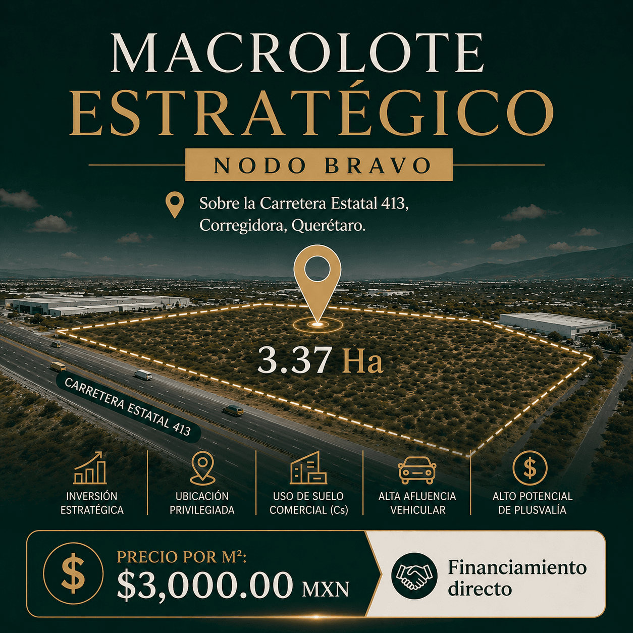 Macrolote Comercial 3.4 Hectáreas | sobre Carr. 413
— foto 3